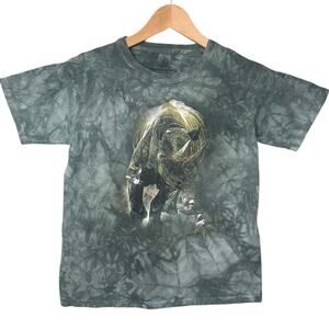 The Mountain Kids Tie Dye Print Tee Shirt Rhino Graphic Animals Nature Size M